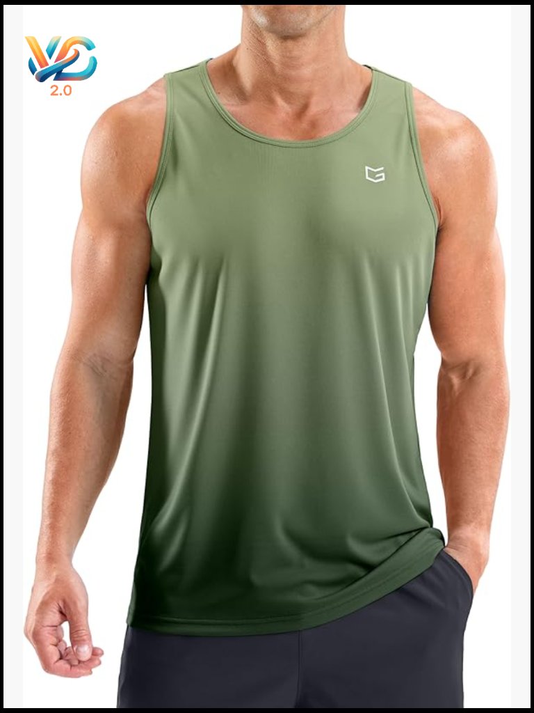 Upf 50+ Dry Fit Tank Top For Men - Sleeveless Workout Shirt